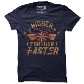 Tricou - CAPTAIN MARVEL: HIGHER FURTHER FASTER - MARVEL STYLE T-SHIRT